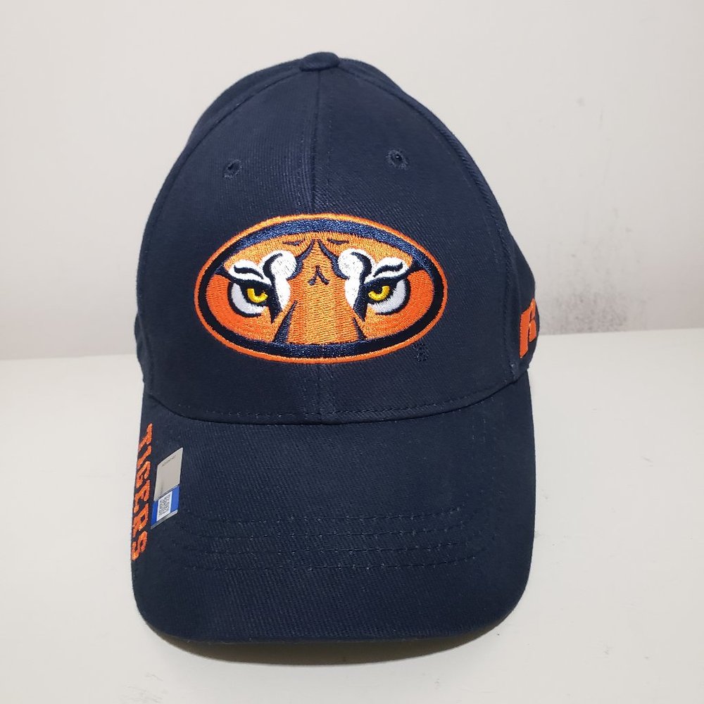 Auburn Tigers Hat Cap Strap Back Blue Russell Athletics Alt Eyes Logo NCAA